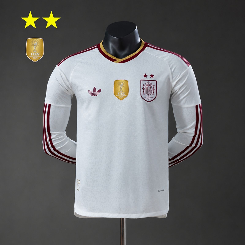 Camiseta España 2026 Visitante Versión jugador Manga larga 2⭐️⭐️